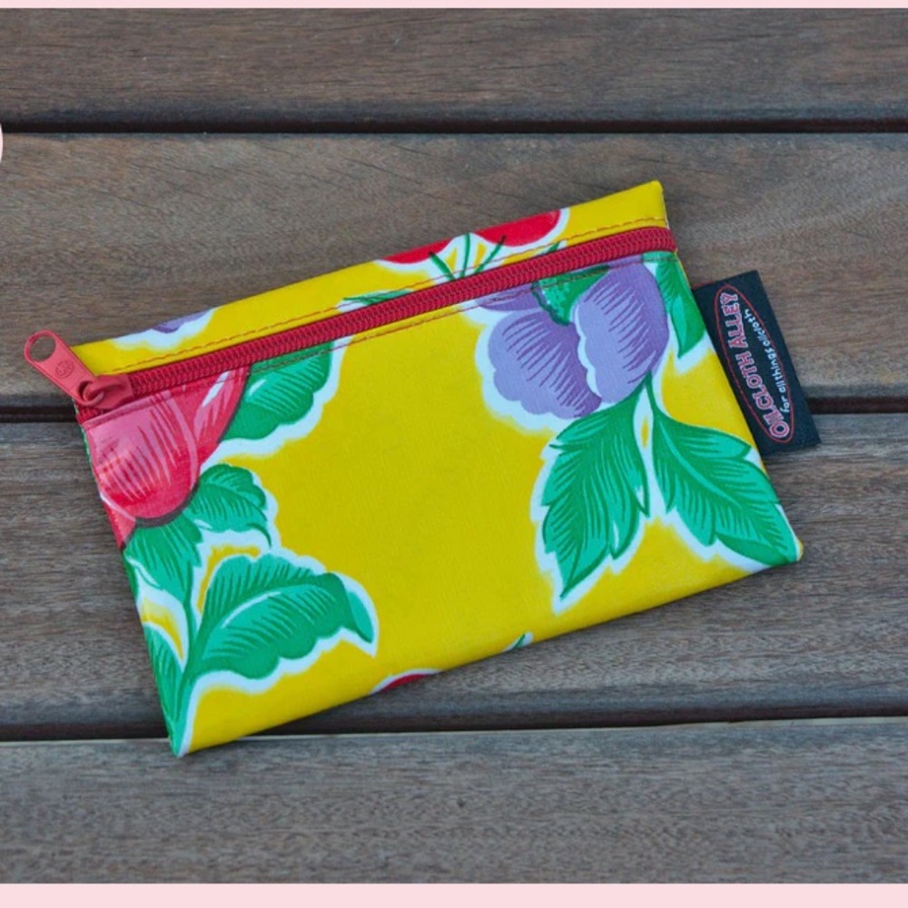 Oil Cloth Alley Colorful Floral Poppy Zipper Pouch